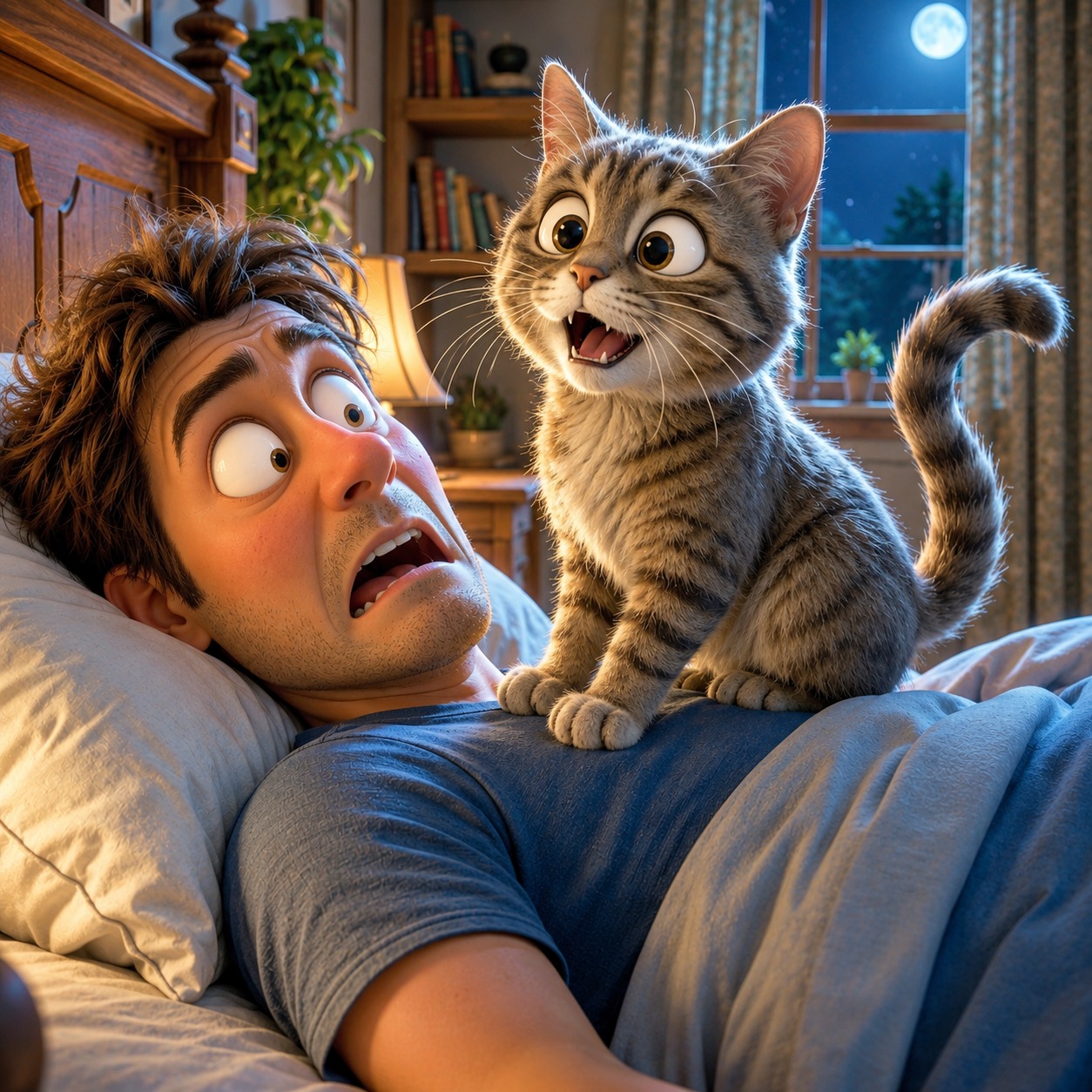 3h47 da manhã, e o gato decidiu que é hora do rodízio japonês