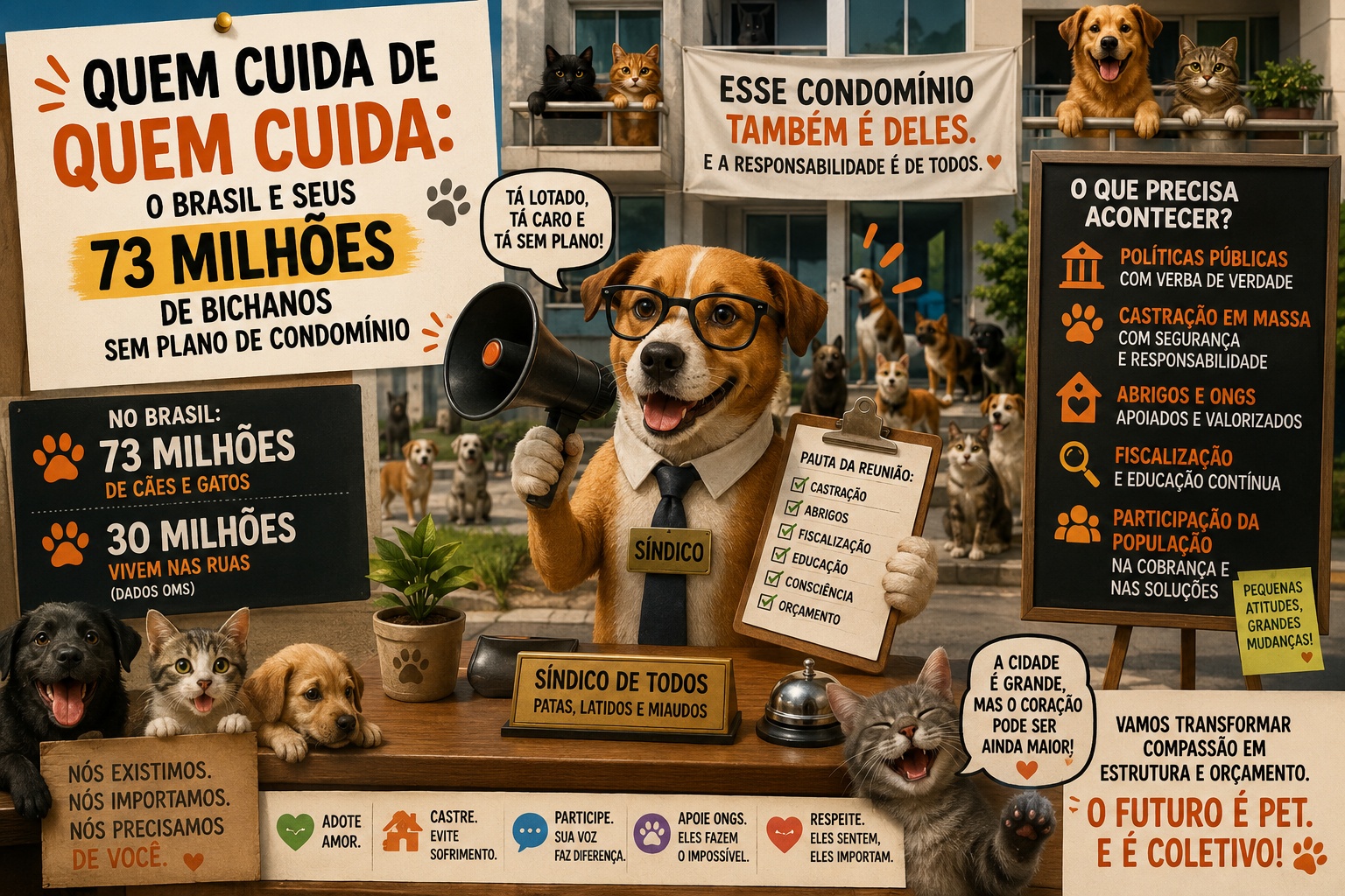 Quem cuida de quem cuida: o Brasil e seus 73 milhões de bichanos sem plano de condomínio